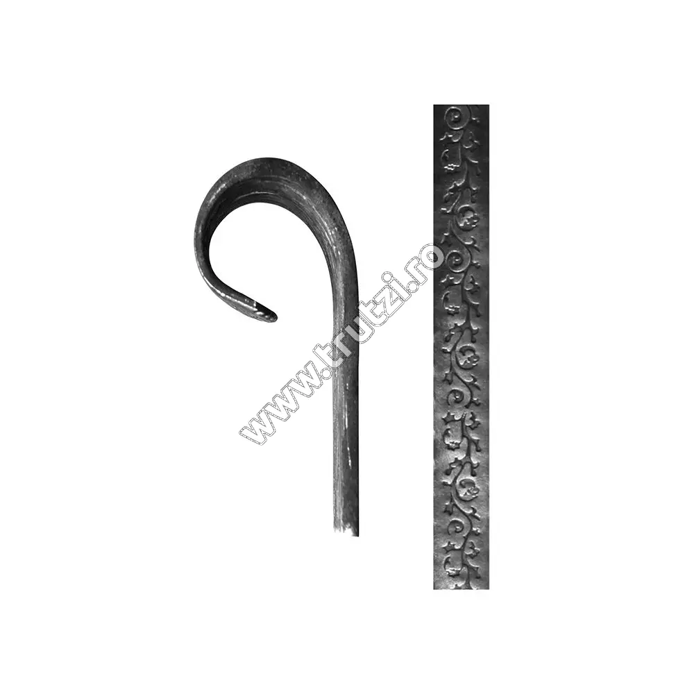 Imagine terminatie poarta sect. 40x8mm amprentat floare, h 100mm, l 70mm