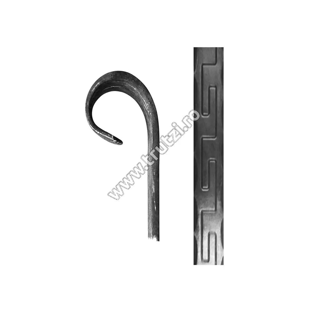 Imagine terminatie poarta sect. 40x8mm amprentat grecesc, h 100mm, l 70mm