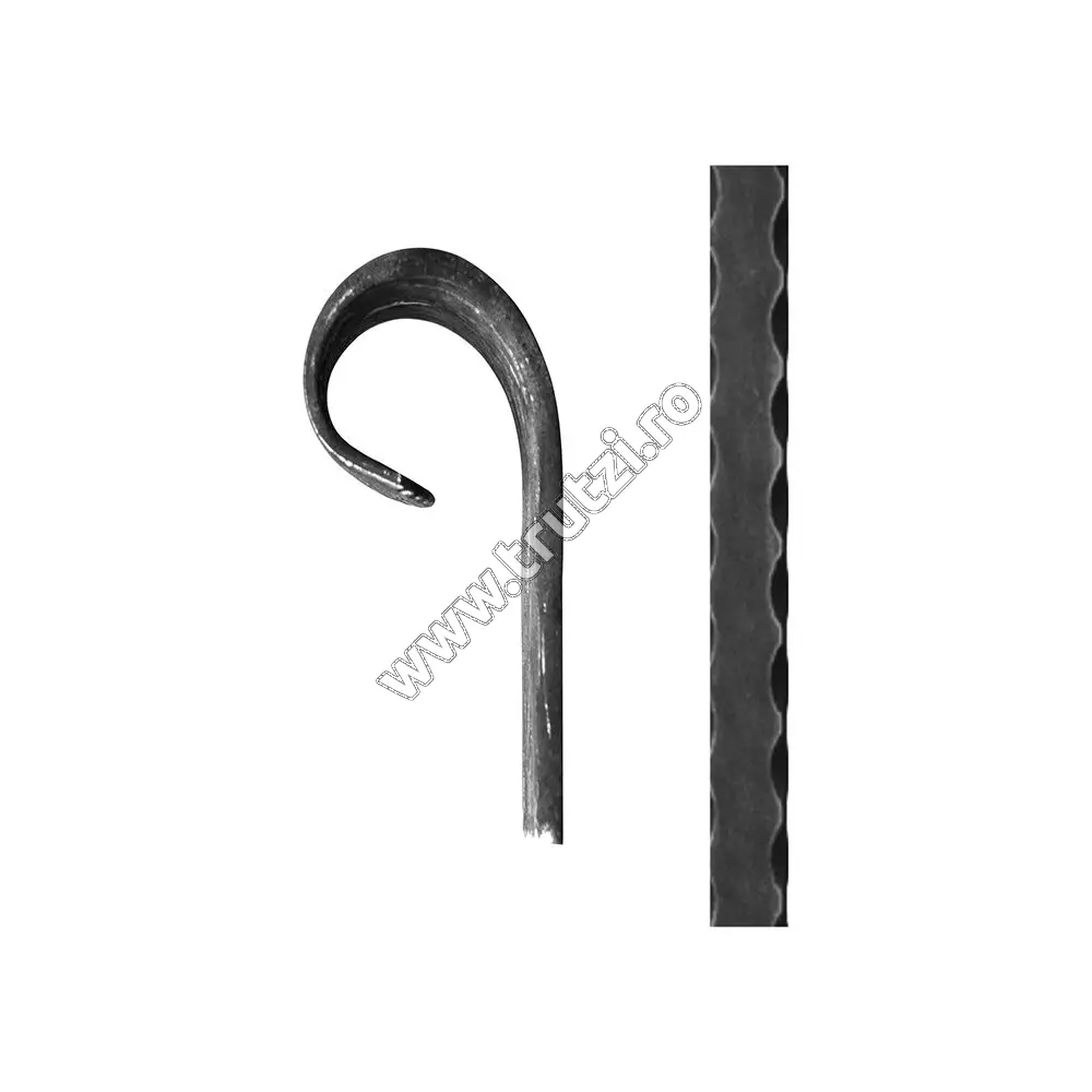 Imagine terminatie poarta sect. 40x8mm amprentat margini, h 100mm, l 70mm